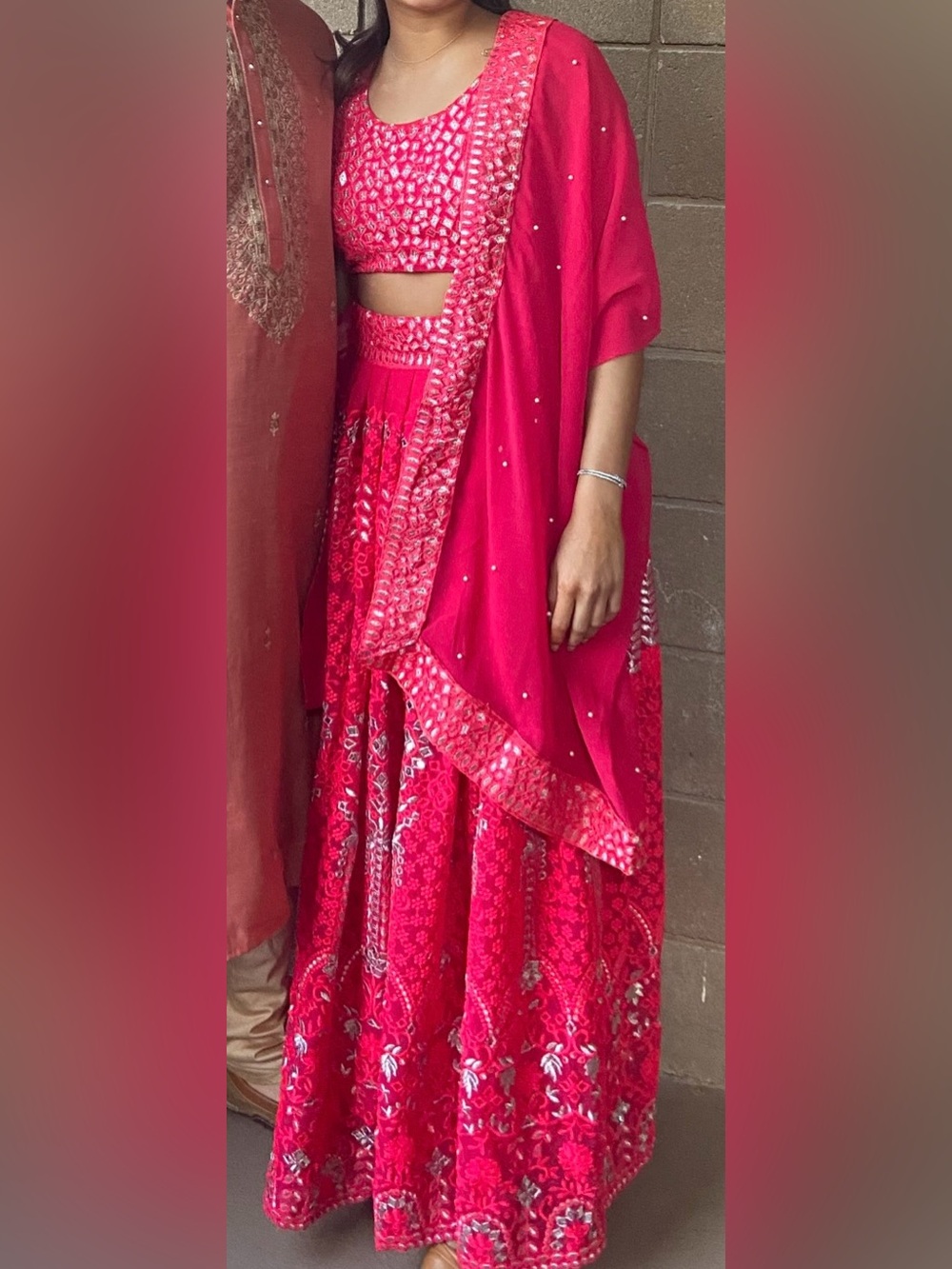Pink Embroidered Lehenga